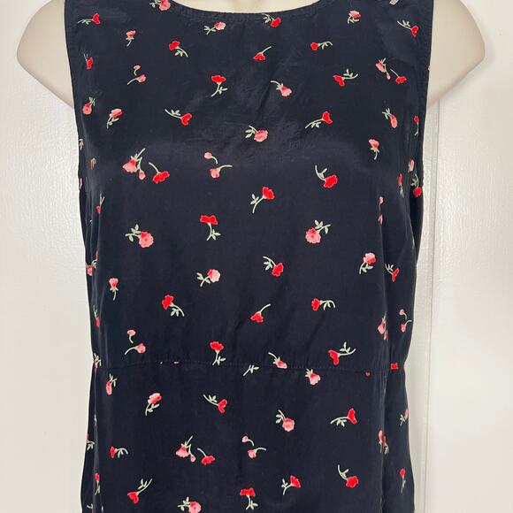 Y2K Gap Maxi Floral Tie Maxi Black Dress Size 8 - Picture 2 of 8